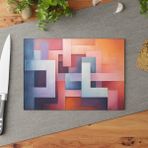 Painted Anarchy Geometrik Tasarımlı Temperli Cam Kesme Tahtası - Şık, Kaymaz, Çizilmez