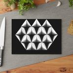 Painted Anarchy Renkli Geometrik Şekiller Temperli Cam Kesme Tahtası - Şık Tasarım, Kaymaz Yüzey, Çizilmez, -