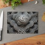 Painted Anarchy Renkli Geometrik Şekiller Temperli Cam Kesme Tahtası - Şık ve Çizilmez