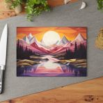 Painted Anarchy Yaratıcı Geometrik Tasarım Temperli Cam Kesme Tahtası - Kaymaz Yüzeyli ve Çizilmez Camlı Şık