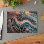 Painted Anarchy Zarif Geometrik Temperli Cam Kesme Tahtası - Şık Kaymaz Yüzey, Çizilmez ve Temizlemesi Kolay