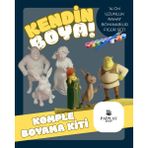 Paiplay Shrek ve Ailesi Boyama Figürü - Boyama Seti ve Şirek, Fiona, Eşek Figürleri