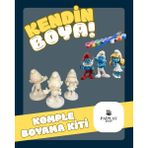 Paiplay Şirinler(Şirin Baba, Şirine, Şirin) - Boyama Seti ve Şirinler Figürleri 5 cm
