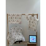 Pajedia %100 Pamuk 4’lü Müslin Set – Kanguru Desen (75×75, 95×95, Ağız Bezi, Panço) - Beyaz - Yenidoğan