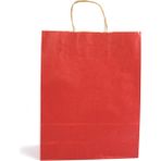 Paket Parti Büküm Saplı Kraft Kağıt Çanta Kırmızı 32X12X41(25'LI)