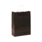 Paket Parti Büküm Saplı Siyah Kağıt Çanta 25X12X31 (25'li)