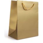 Paket Parti Karton Çanta Mat Altın Selefonlu 18X23X10 cm (12'li)