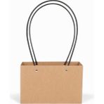 Paket Parti Paketparti Kraft Çiçek Taşıma Çantası 21cmx11cm h:12cm (2'li)
