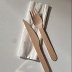 Paket Parti Yemek Seti Tahta Kaşık - Tahta Bıçak ve Peçete Seti 10 Lu Paket