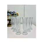 PAKETLENDİ Remas Damalı Ayaklı Kristal Kahve Yanı Flüt Bardak 140ml