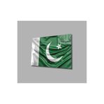 Pakistan Bayrağı Cam Tablo 4mm Dayanıklı Temperli Cam, Pakistan Flag Glass Wall Art