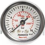 Pakkens 0-16 Bar 40 mm Arkadan Bağlantılı Panotipi Kuru Manometre G 1/8 inç