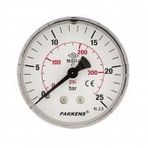 Pakkens 0-16 Bar 50 mm Arkadan Bağlantılı Kuru G 1/8 inç Manometre