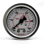 Pakkens 0-250 Bar 50 mm Arkadan Bağlantılı Gliserinli G 1/4 inç Manometre