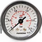 Pakkens 0-4 Bar 40 mm Arkadan Bağlantılı Panotipi Kuru Manometre G 1/8 inç