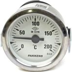 Pakkens Çap 60 0/+200 °c Arkadan Bağlantılı Pano Tip Gazlı Termometre 1mt Pvc Kaplı Kapiler Boyu - Yok