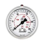 Pakkens Çap 63 Arkadan Bağlantılı Panotipi Yağlı / Gliserinli Manometre, Basınç Ölçer 1/4" - 2,5 Bar