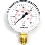 Pakkens Manometre - Q63 0-60 Bar Alttan Bağlantılı Kuru Tip Manometre