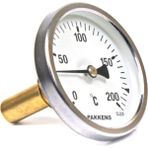 Pakkens Termometre 0-200 °c Çap 63 mm Daldırma Boyu 5 cm Arkadan Bağlantılı G 1/2 Inç - Renk