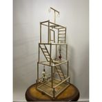 Paks Pet Kuş Oyun Parkı No:17 32 cm x 25 cm x 85 cm Doğal Kayın Ağacı ile Eğlenceli Oyun Alanı