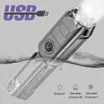 Pakuhit Güçlü Işık El Feneri USB Şarj Edilebilir El Feneri Taşınabilir Ultra Parlak Uzun Menzilli Dış Mekan Ev LED Işık (Yurt Dışından) - Renkli