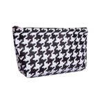 Pala Renkli Siyah Kazayağı Deri Büyük Düz Makyaj Çantası