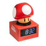 Paladone Süper Mario Süper Mantar Çalar Saat Gece Lambası - Dijital Saat, Tap Erteleme, 16 cm Yükseklik, Resmi Nintendo Ürünü