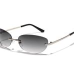 Palarado Trendy Vintage Retro Shades Çerçevesiz Kelebek Y2K Oval Güneş Gözlüğü Kadınlar ve Erkek Mod. hacker, Gümüş Çerçeve/Gri Lens