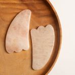 Paleo Pembe Kuvars Gua Sha Doğal Taş Masaj Aleti (1 Adet)