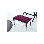 Palermo Kapitoneli Metal Ayaklı Puf Bench Bordo