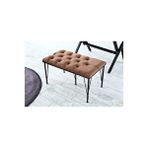 Palermo Kapitoneli Metal Ayaklı Puf Bench Yeşil
