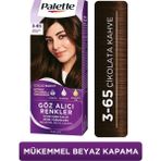 Palette Göz Alıcı Renkler 3-65 Çikolata Kahve Pentanol Besleyici Yağ İçeren 115 ml Saç Boyası