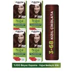 Palette Kalıcı Doğal Renkler 3-68 Kızıl Çikolata Saç Boyası 4'lü Paket