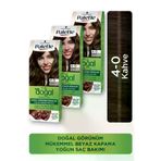 Palette SET.HNKL.2511 Kalıcı Doğal Renkler 4-0 Kahve Kakao Yağı Saç Boyası X 3 Adet