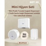 Palex 3 lü Hijyen Seti - Beyaz ( Sıvı Sabunluk+Tuvalet Kağıt Dispenseri+ Z Katlı Havlu Dispenseri )