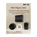 Palex 3 lü Hijyen Seti - Siyah ( Sıvı Sabunluk+Tuvalet Kağıt Dispenseri+ Z Katlı Havlu Dispenseri )