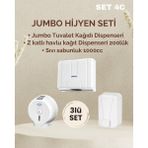 Palex 3 lü Jumbo Hijyen Seti Beyaz (Sıvı Sabunluk+Jumbo Tuvalet Kağıdı Dispenseri+Z Katlı Havlu Dispenser)