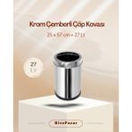 Palex Krom Çemberli Çöp Kovası 27 Lt