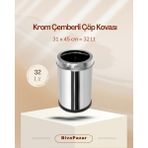 Palex Krom Çemberli Çöp Kovası 32 Lt