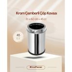 Palex Krom Çemberli Çöp Kovası 45 L - 45 lt