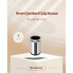 Palex Krom Çemberli Çöp Kovası 5 L - 5 lt