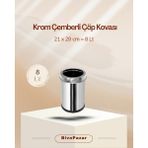 Palex Krom Çemberli Çöp Kovası 8 L - 8 lt