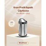 Palex Krom Pratik Döner Kapaklı Çöp Kovası 20 Lt