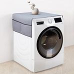 Palm Design Çamaşır Makinesi Koruyucu Örtü 4 Cepli Banyo Düzenleyici Organizer Su Geçirmez Örtü (Gri)