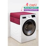 Palm Design Çamaşır Makinesi Örtüsü 4 Cepli Banyo Düzenleyici Organizer Buzdolabı Örtüsü Depolama Hurç