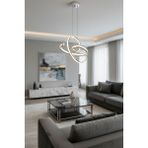 Palm Ledli Avize Modern Lüks Salon Yatak Odası - Gümüş - Krom