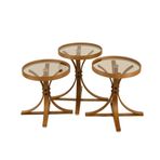 Palm Üçlü Zigon Sehpa, Ceviz Bronz Cam