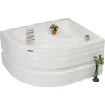 Palma Oturmalı Mini Yarı Oval Küvet 100x80, H43 (Gövde + Metal Ayak + Ön Panel)