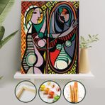 Palmiye Çıtalı 40x50 cm Aynadaki Kadın Tuval Seti