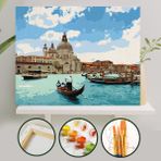 Palmiye Çıtalı 40x50 cm Mavi Rüya Tuval Seti
